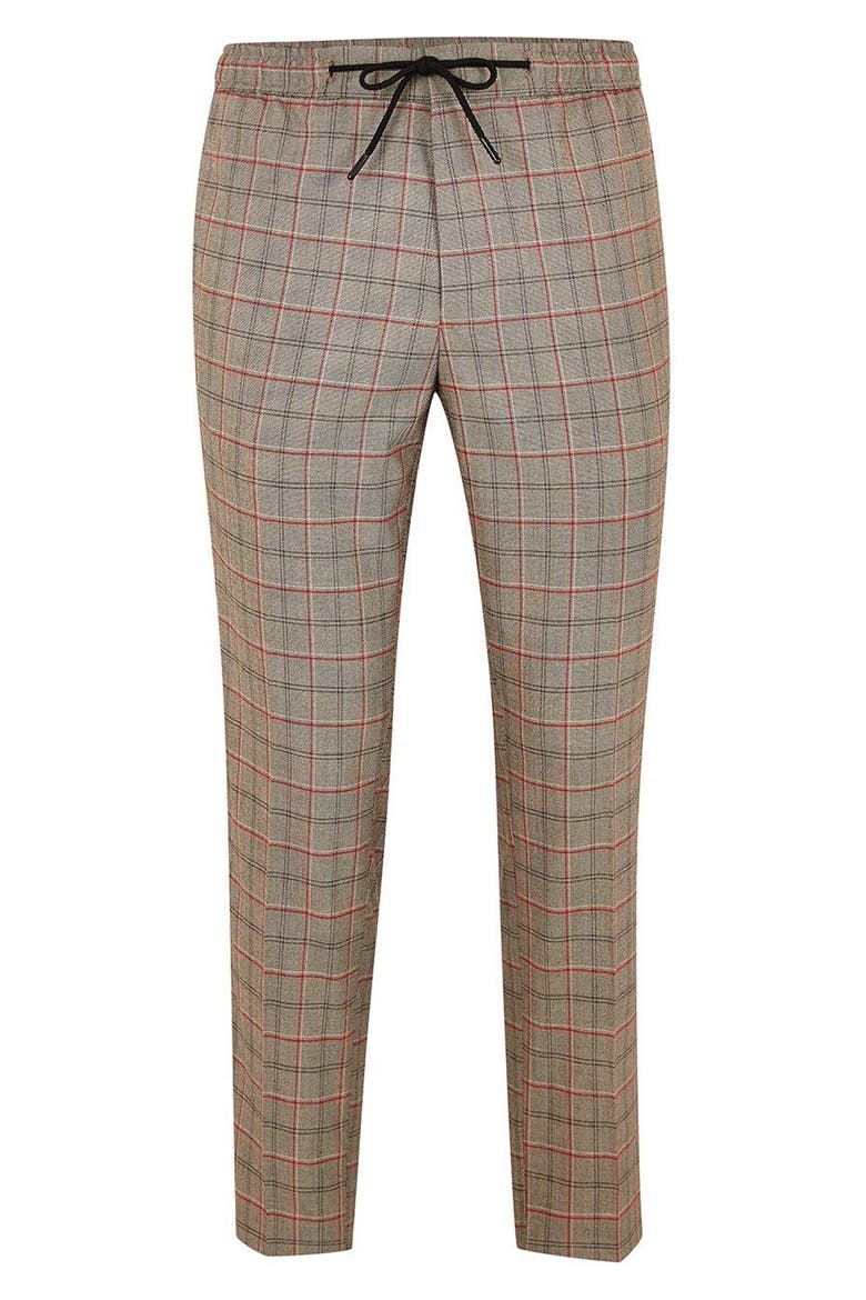 Side Stripe Skinny Fit Cropped Trousers, Alternate, color, BROWN MULTI