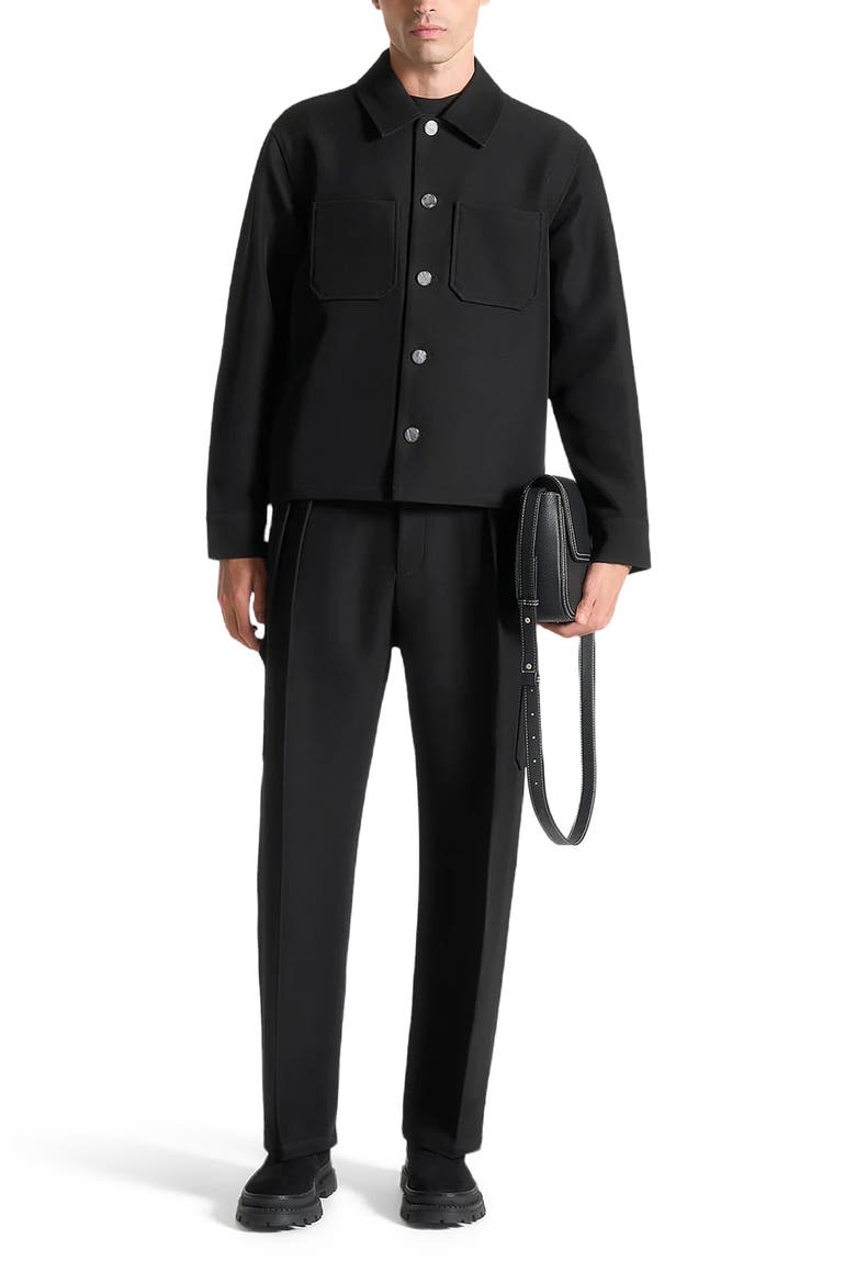 Benoit Twill Pocket Cropped Shirt, Alternate, color, Black