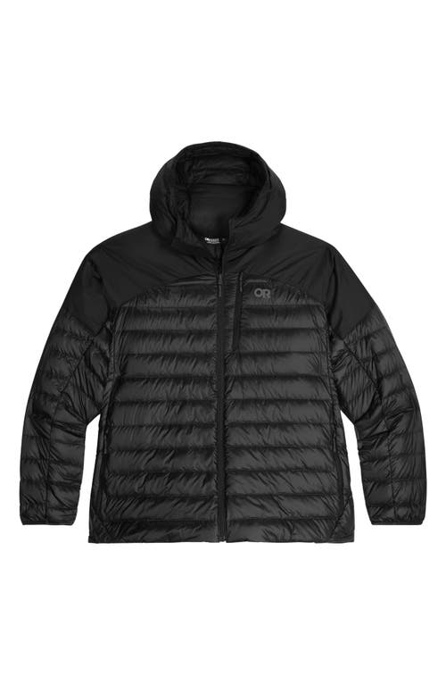 Outdoor Research Helium 800 Fill Power Down Hooded Jacket In Black