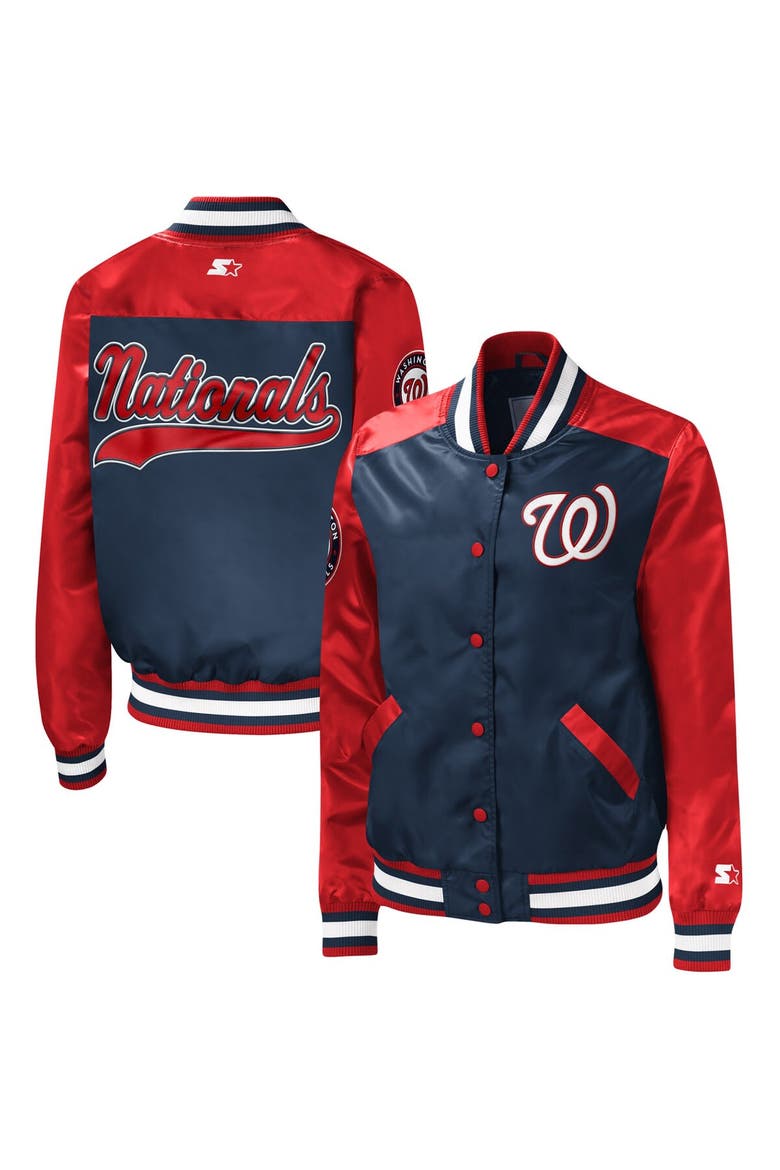 Women's Starter Navy Washington Nationals The Legend Full-Snap Jacket, Main, color, Navy