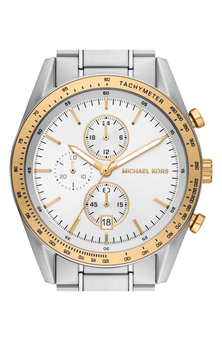 Michael Kors Accelerator Bracelet Chronograph Watch, 42mm, Alternate, color, Silver