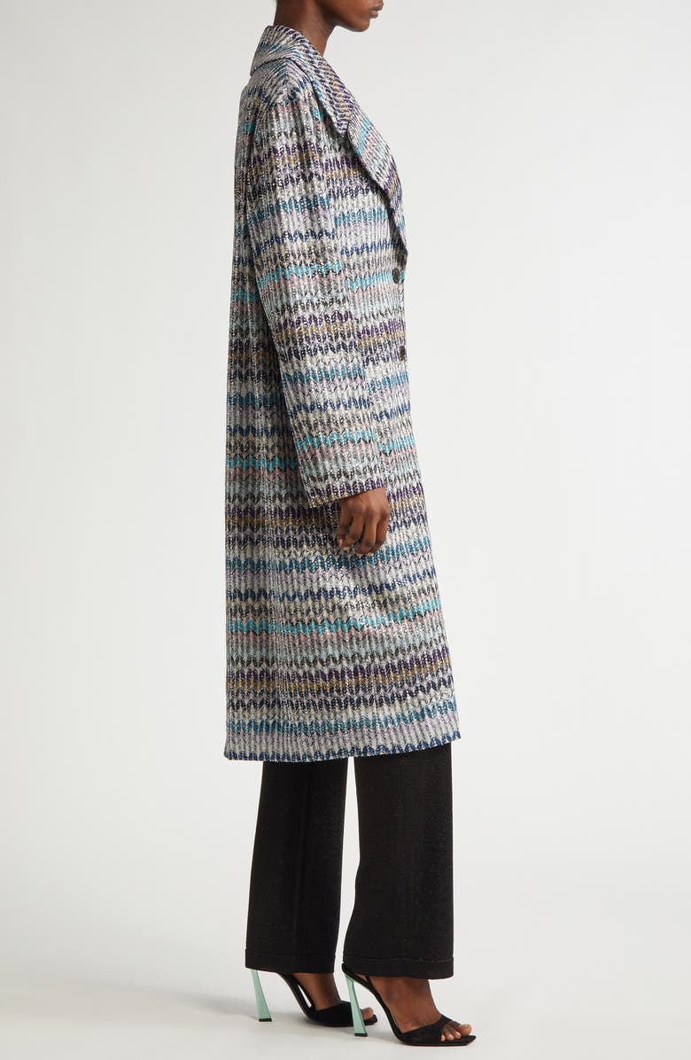 Missoni Sequin Long Jacquard Coat, Alternate, color, 