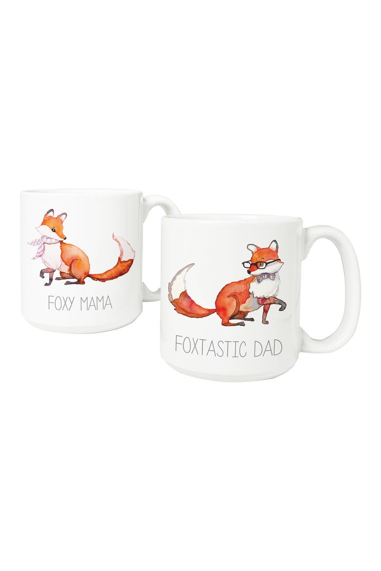 Mom & Dad Fox Set of 2 Coffee Mugs, Main, color, NO COLOR