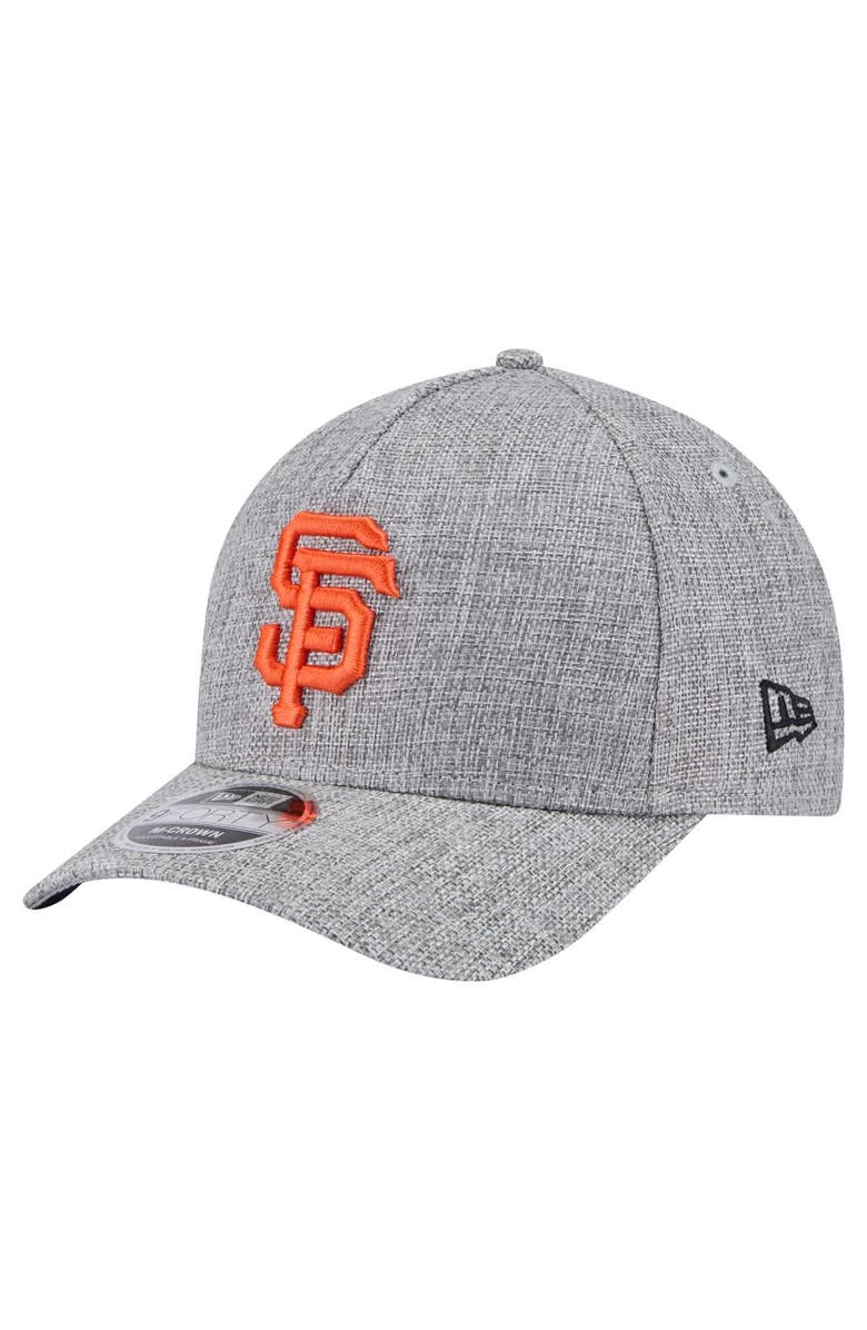 New Era Men's New Era Gray San Francisco Giants Cotton Weave M-Crown A-Frame 9FORTY Adjustable Hat, Main, color, 