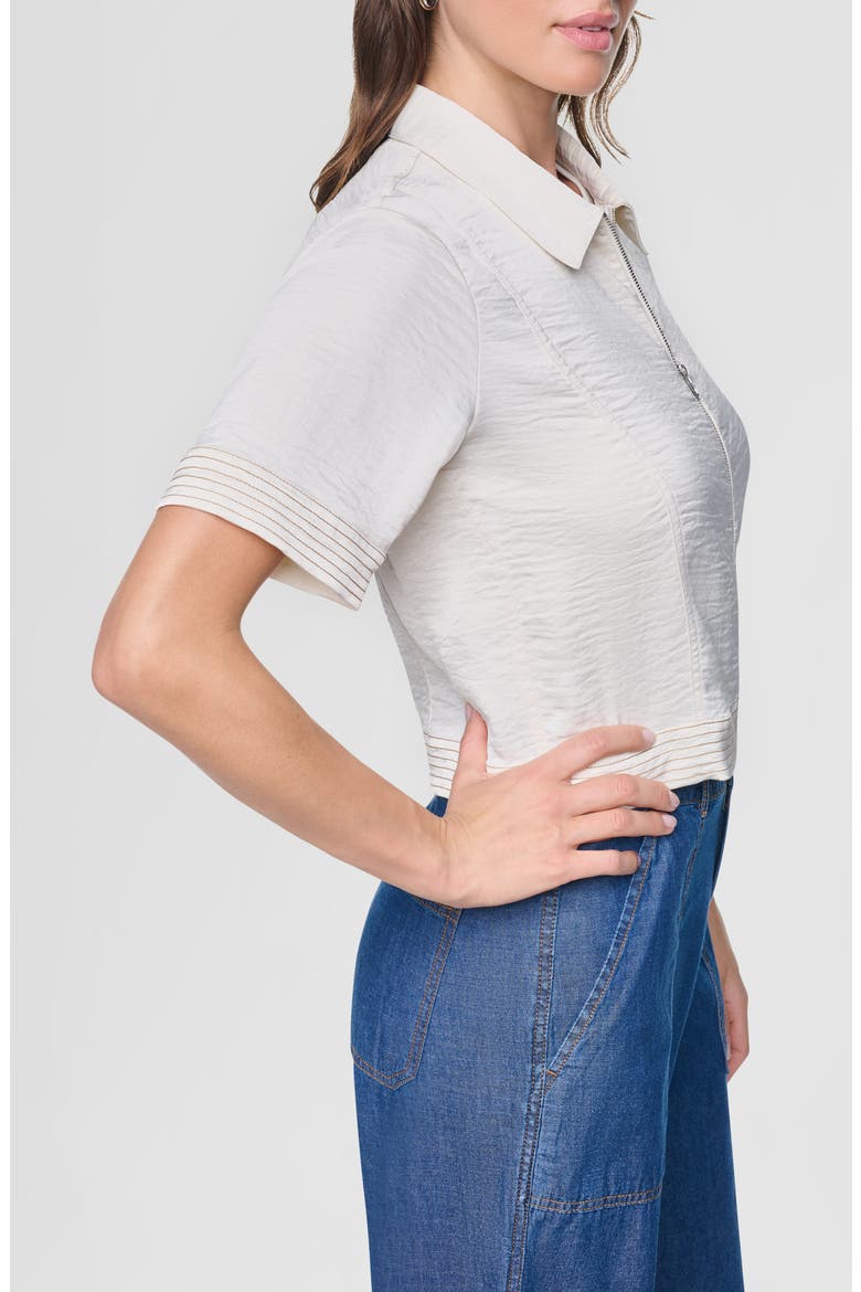 Short Sleeve Satin Jacket, Alternate, color, COCONUT/ DUNE