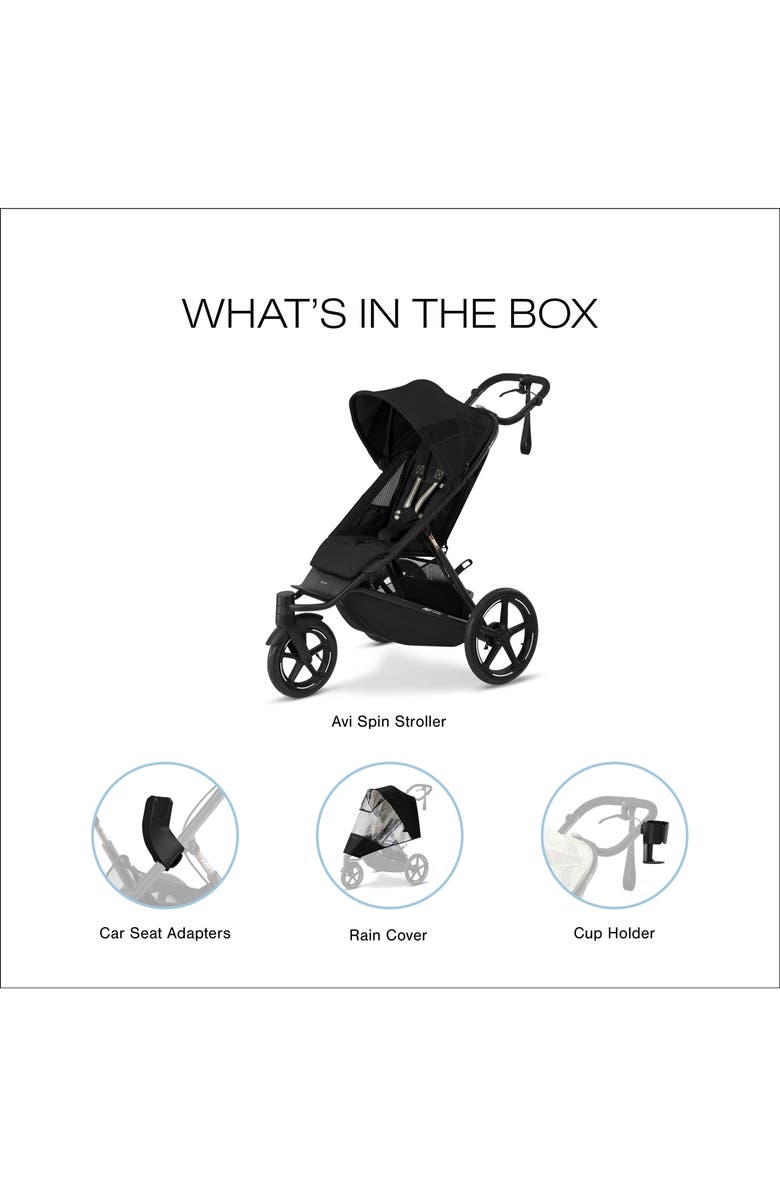 CYBEX Avi Spin Jogging Stroller, Alternate, color, Moon Black