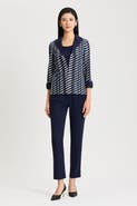 Ming Wang Heritage Mixed-Media Wing Collar Jacket