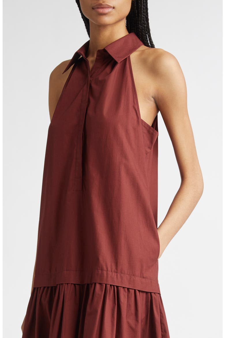 Vera Sleeveless Poplin Maxi Shirtdress, Alternate, color, DARK BOSCO