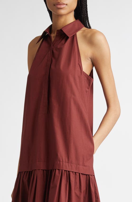A.l.c Vera Cotton Midi Dress In Dark Bosco