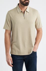 Johnston & Murphy Finn Performance Rib Quarter Zip Polo