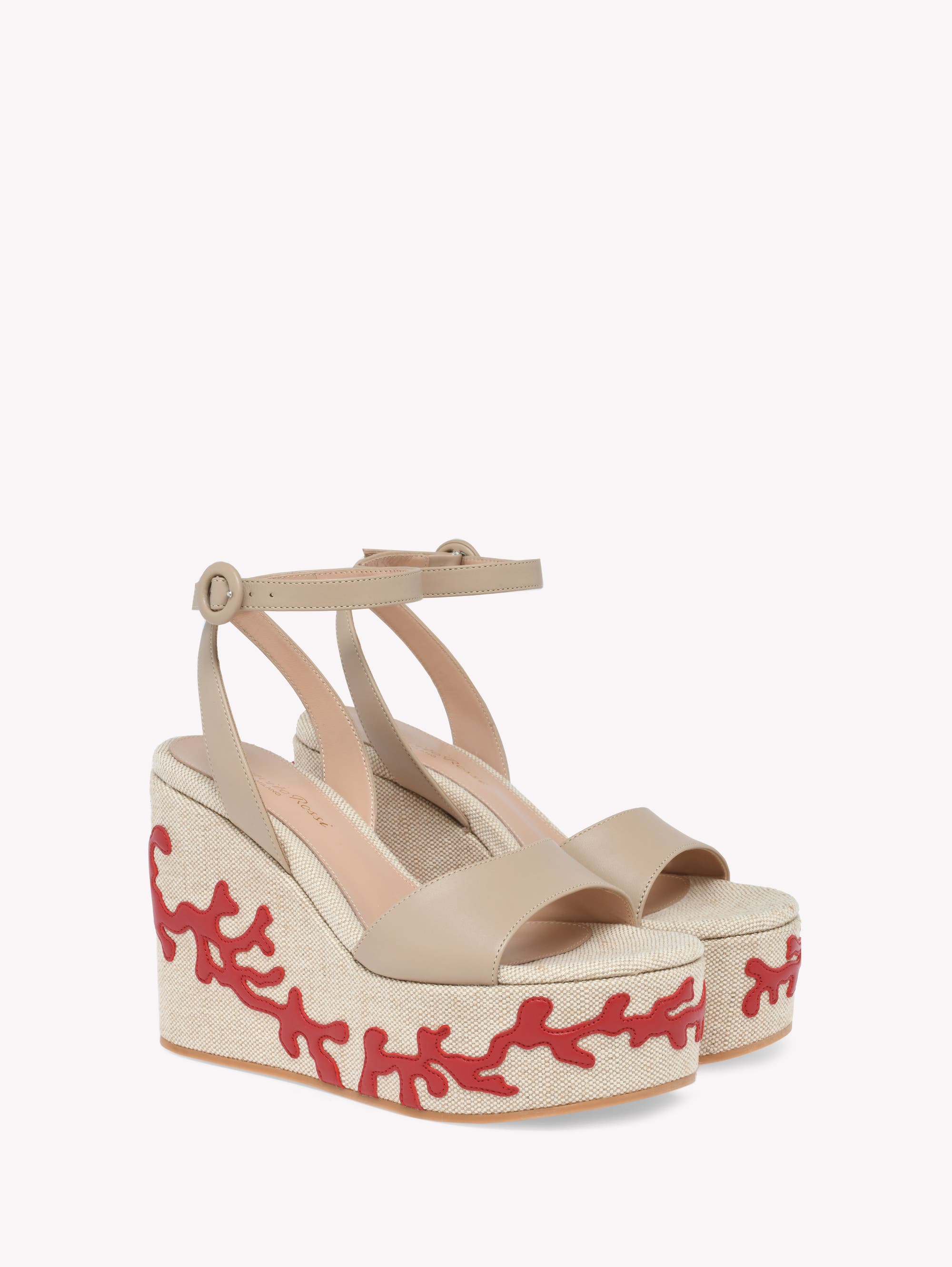 Gianvito Rossi Malia Sandals, Alternate, color, Beige Fabric And Nappa