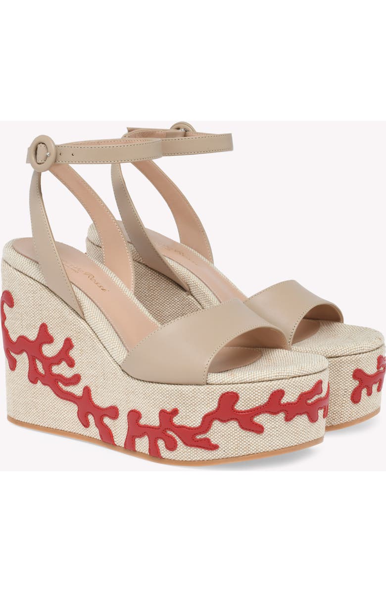 Gianvito Rossi Malia Sandals, Alternate, color, Beige Fabric And Nappa