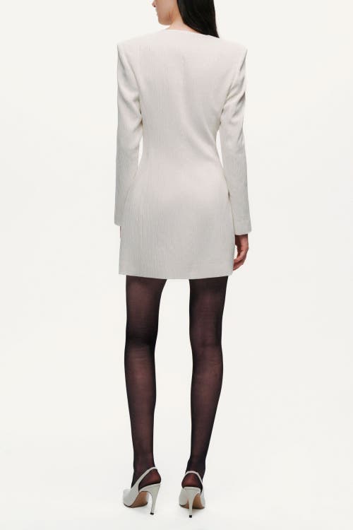 Nocturne Padded Shoulder Mini Dress In White