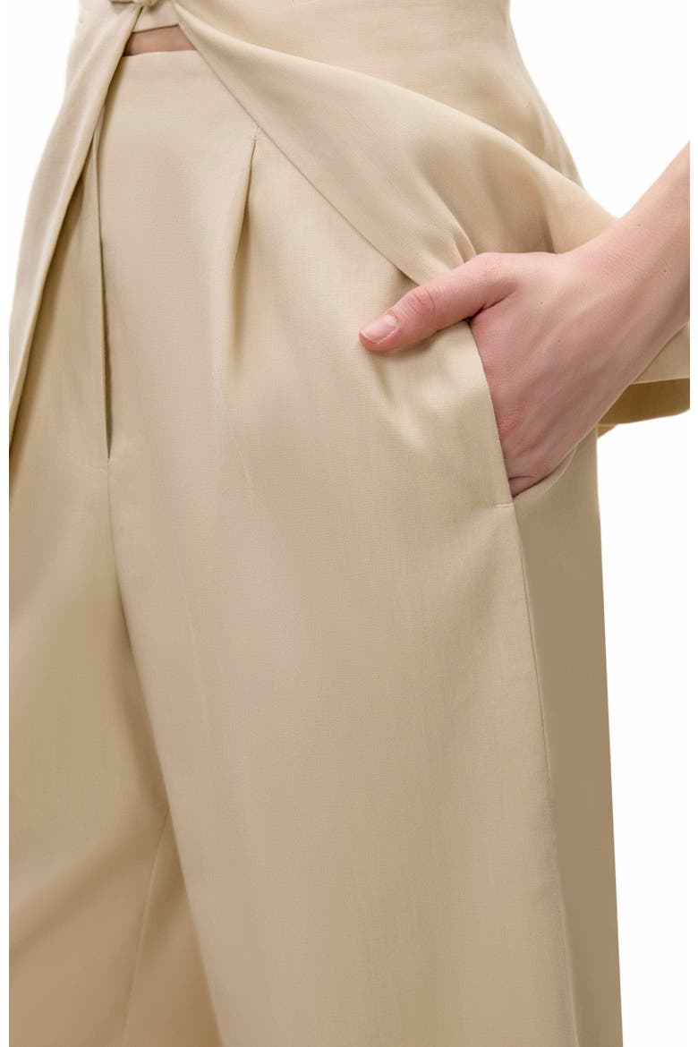 Beatrice Stretch Linen Pant, Alternate, color, SAND