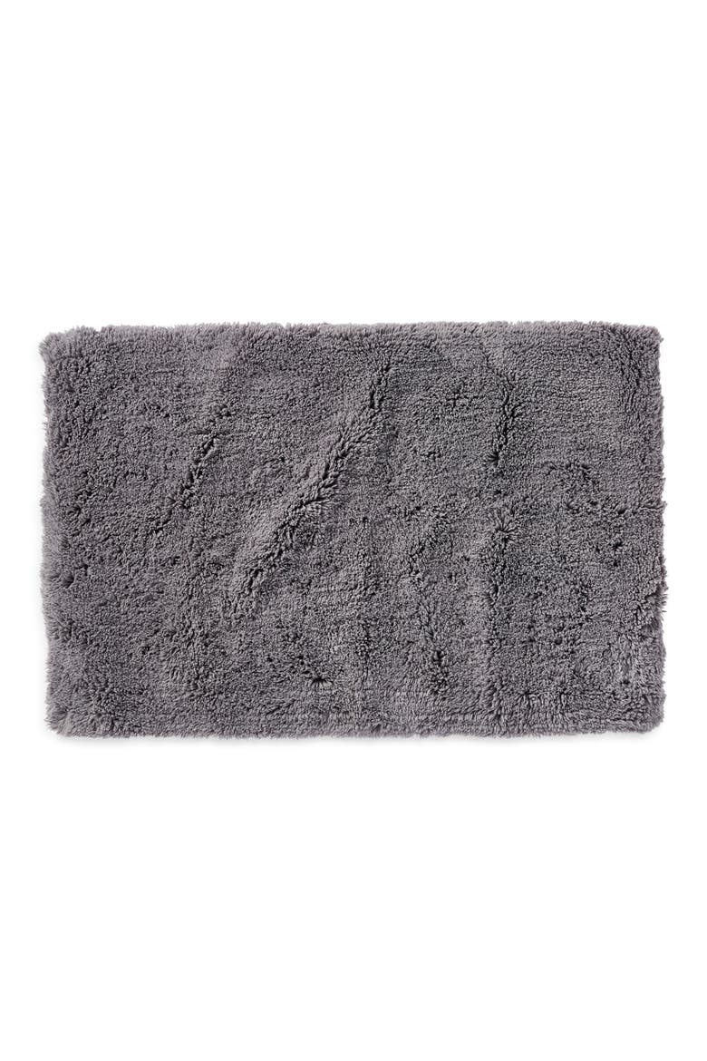 Organic Cotton Shag Bath Rug, Main, color, SLATE