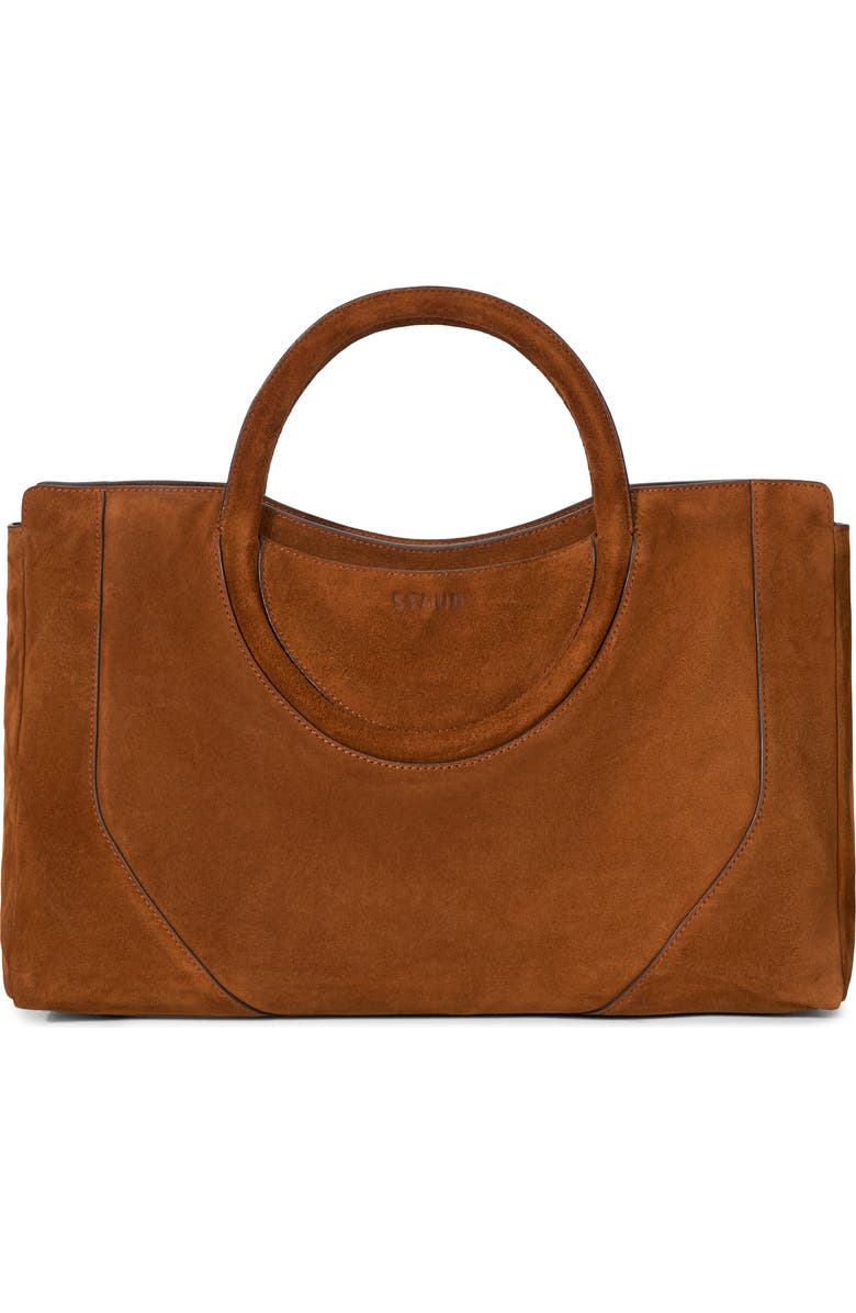 STAUD Maude Leather Satchel, Alternate, color, Tabacco