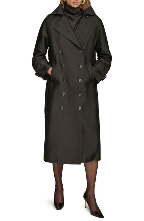 Donna Karan New York Double Breasted Trench Coat in Black 