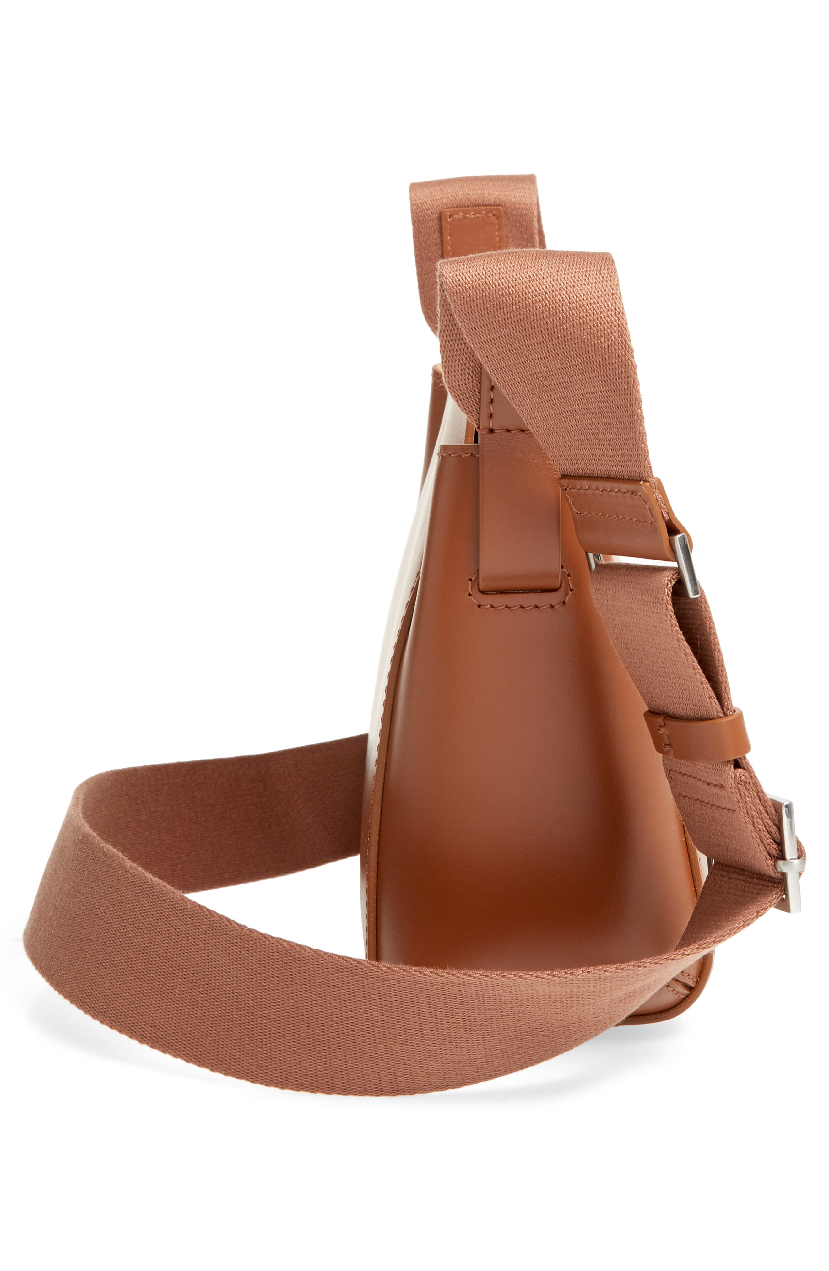 Mini The Form Leather Crossbody Bag, Alternate, color, COGNAC
