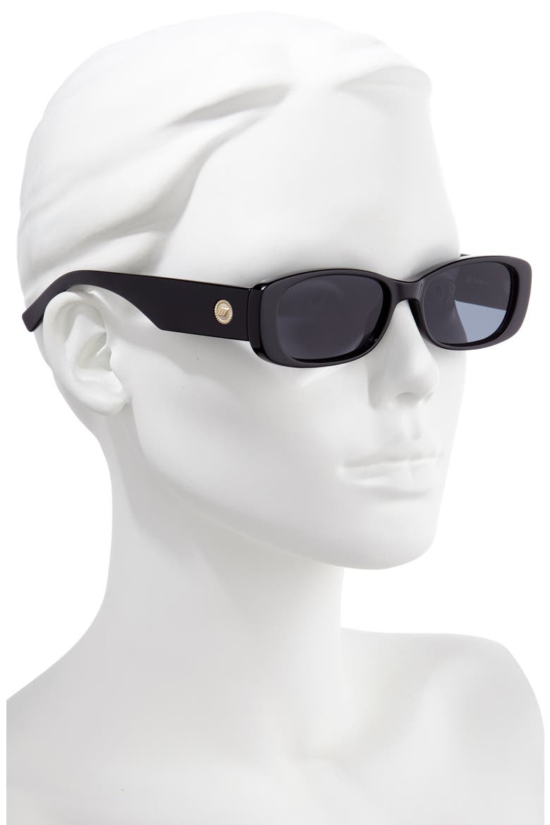 Unreal 52mm Rectangular Sunglasses, Alternate, color, SHINY BLACK/ SMOKE