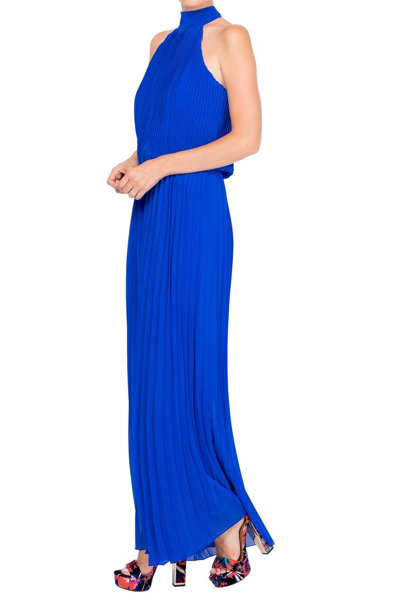 MEGHAN LA Wild Orchid Pleat Jumpsuit, Alternate, color, Royal