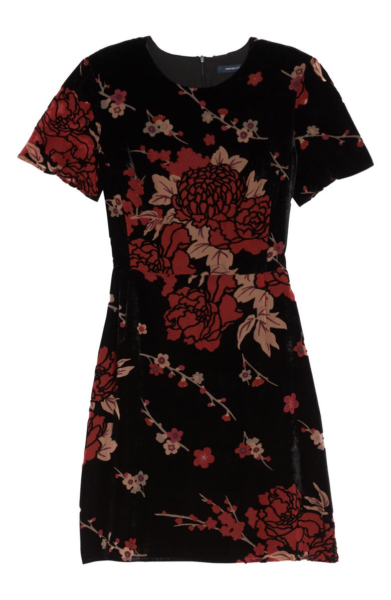 French Connection Wilma Devore Burnout Velvet A-Line Dress, Alternate, color,