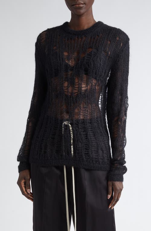 Rick Owens Black Porterville Biker Level Sweater In Black