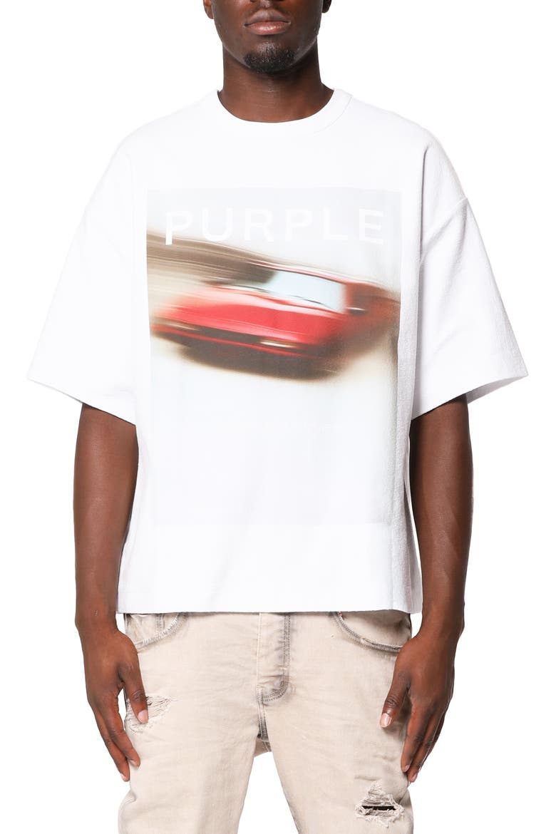 Textured Cotton Jersey Graphic T-Shirt, Main, color, WHITE