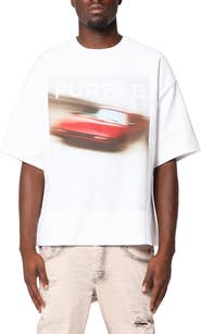 PURPLE BRAND Textured Cotton Jersey Graphic T-Shirt