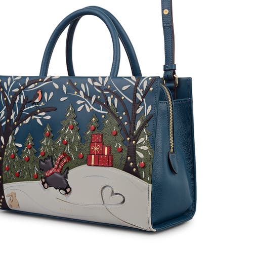 Radley An Ice Day Medium Ziptop Satchel Bag In Blue