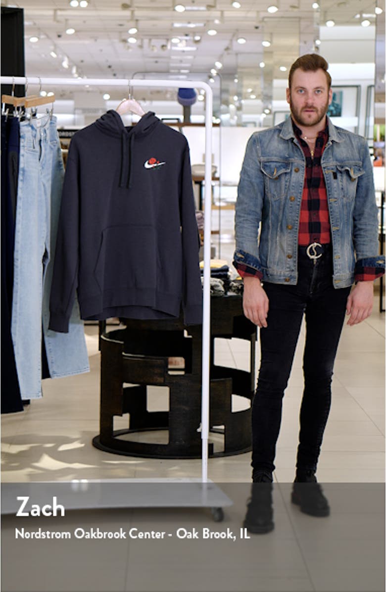 Sportswear Club Embroidered Rose Swoosh Pullover Hoodie, sales video thumbnail