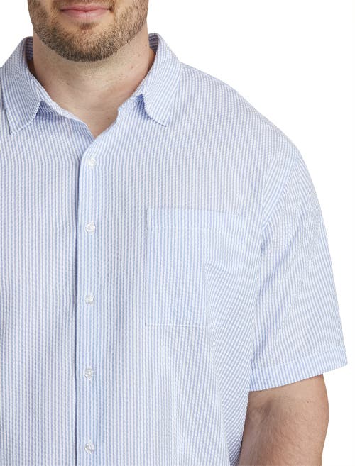 OAK HILL PREMIUM BY DXL OAK HILL PREMIUM BY DXL BIG & TALL SEERSUCKER STRIPE SPORT SHIRT