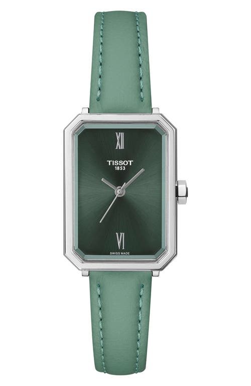 Tissot SRV Leather Strap Watch, 21.8mm in Green 