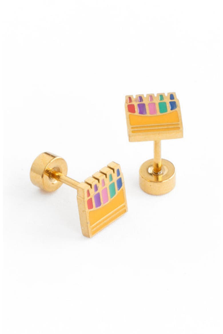 Crayon Stud Earrings, Alternate, color, Multi