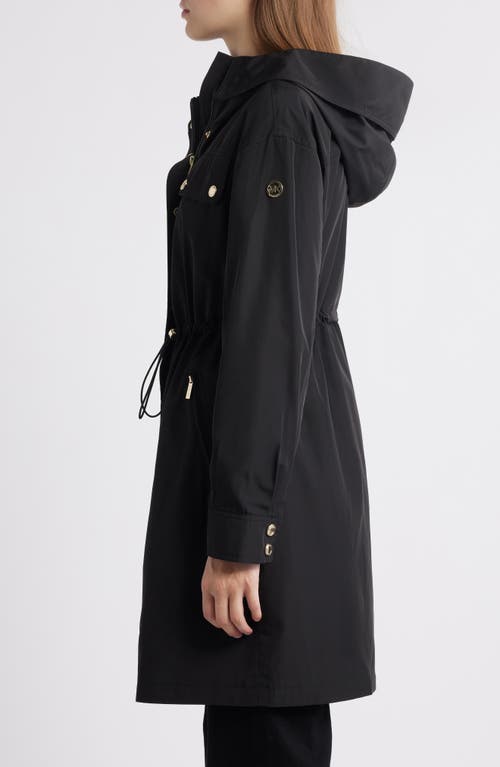 Michael Kors Foldover Hood Jacket In Black