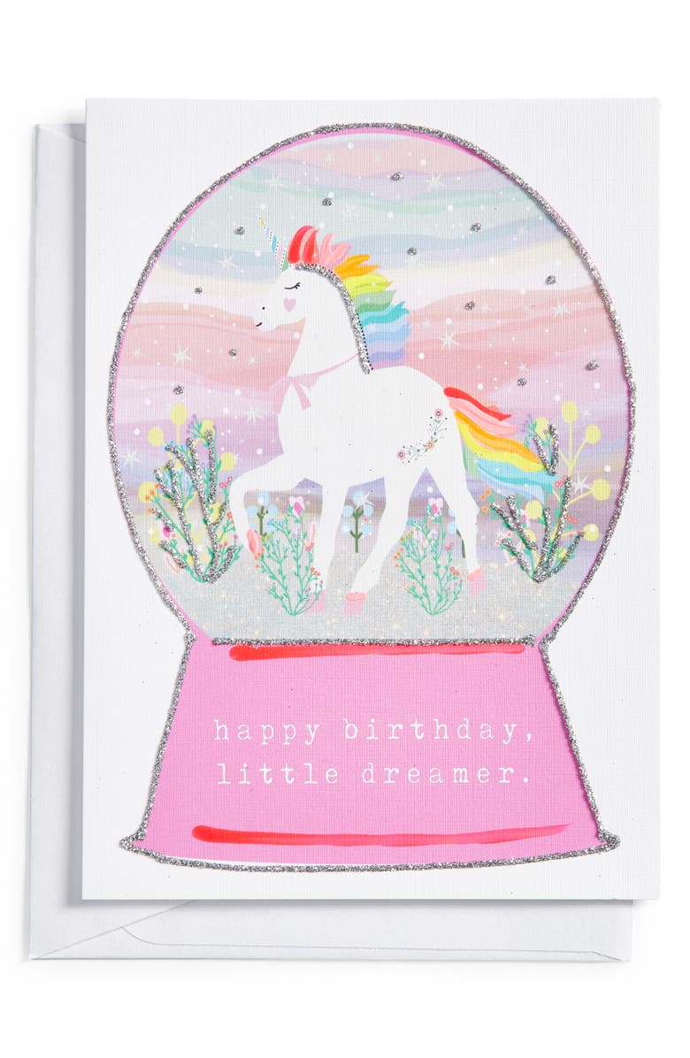 VERRIER HANDCRAFTED Little Dreamer Birthday Greeting Card, Main, color, Pink