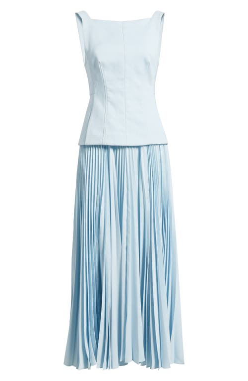Acler Hollinshill Pleated Sleeveless Maxi Dress In Baby Blue