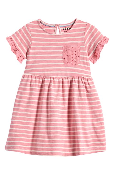 Kids' Eyelet Pocket Cotton Jersey Dress (Toddler, Little Kid & Big Kid)