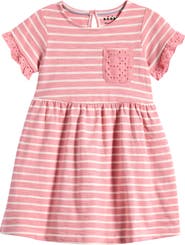 Mini Boden Kids' Eyelet Pocket Cotton Jersey Dress
