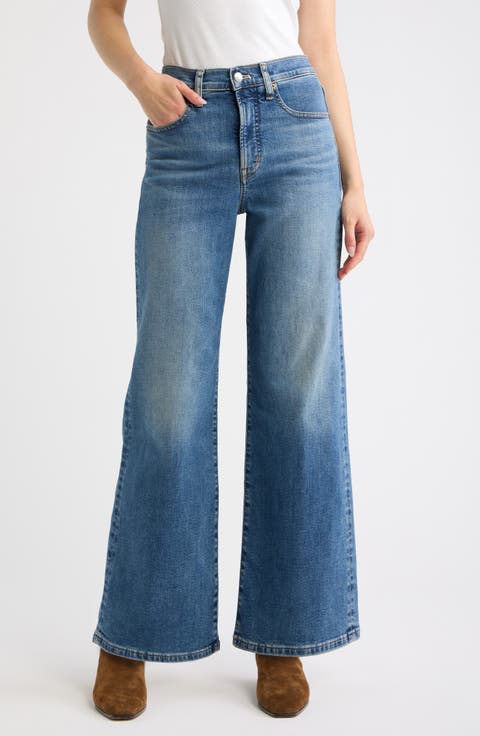 Super Stretch Denim Wide Leg Jeans