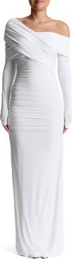Naked Wardrobe Smooth Off the Shoulder Long Sleeve Maxi Dress