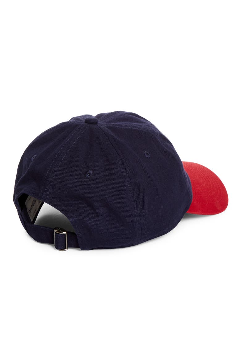 Nautical Adjustable Cotton Baseball Cap, Alternate, color, WHITE/DARK NAVY/RUBY