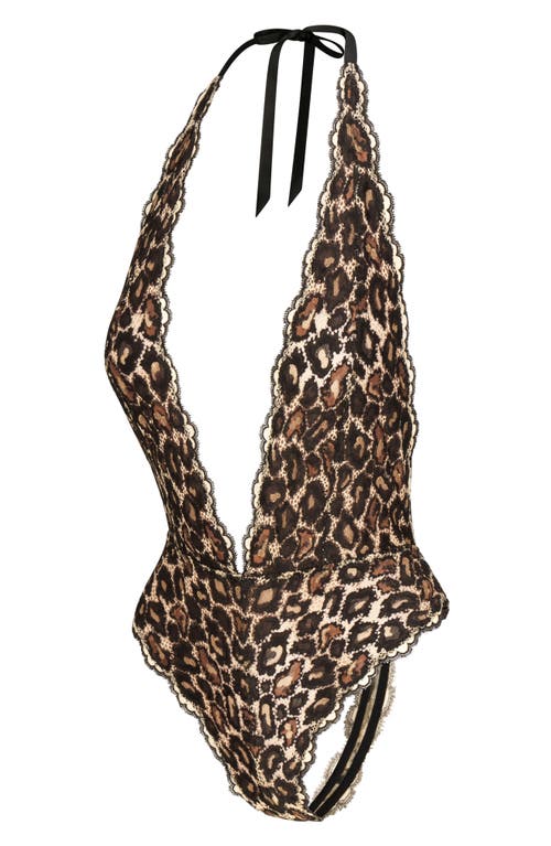 Savage X Fenty On The Prowl Teddy In Beige Brulee/dark Chocolate Br
