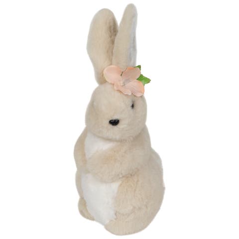Plush Standing Easter Bunny Rabbit Girl Spring Decoration - 11.5"