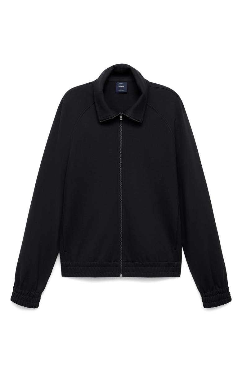 MANGO Regular Fit Zip-Up Sweatshirt, Alternate, color, Navy