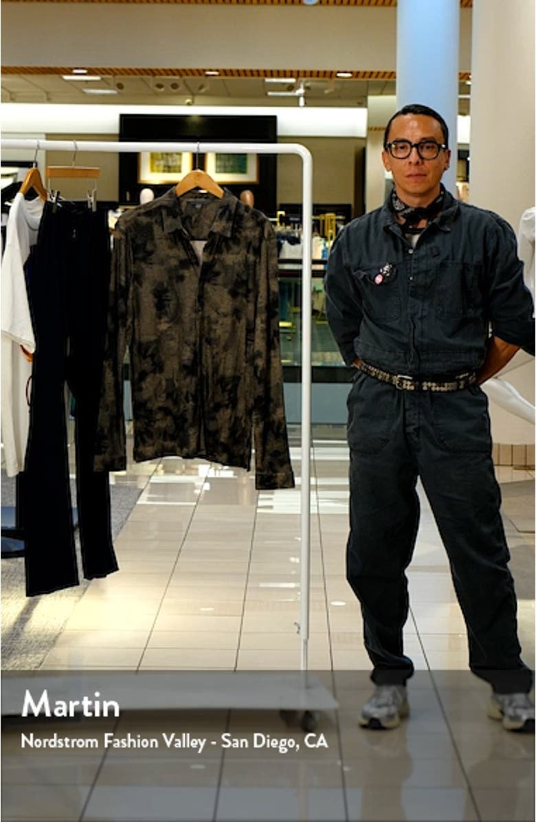 Camellia Tie Dye Slub Knit Linen Button-Up Shirt, sales video thumbnail