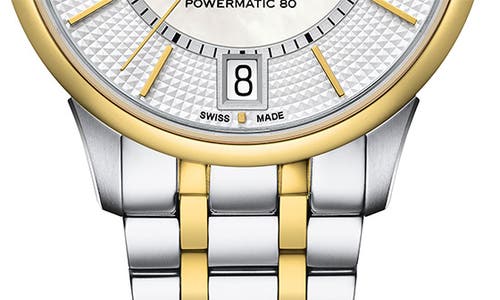 Tissot Chemin Des Tourelles Two-toned Bracelet Watch, 32mm In White Mother Of Pearl/two Tone