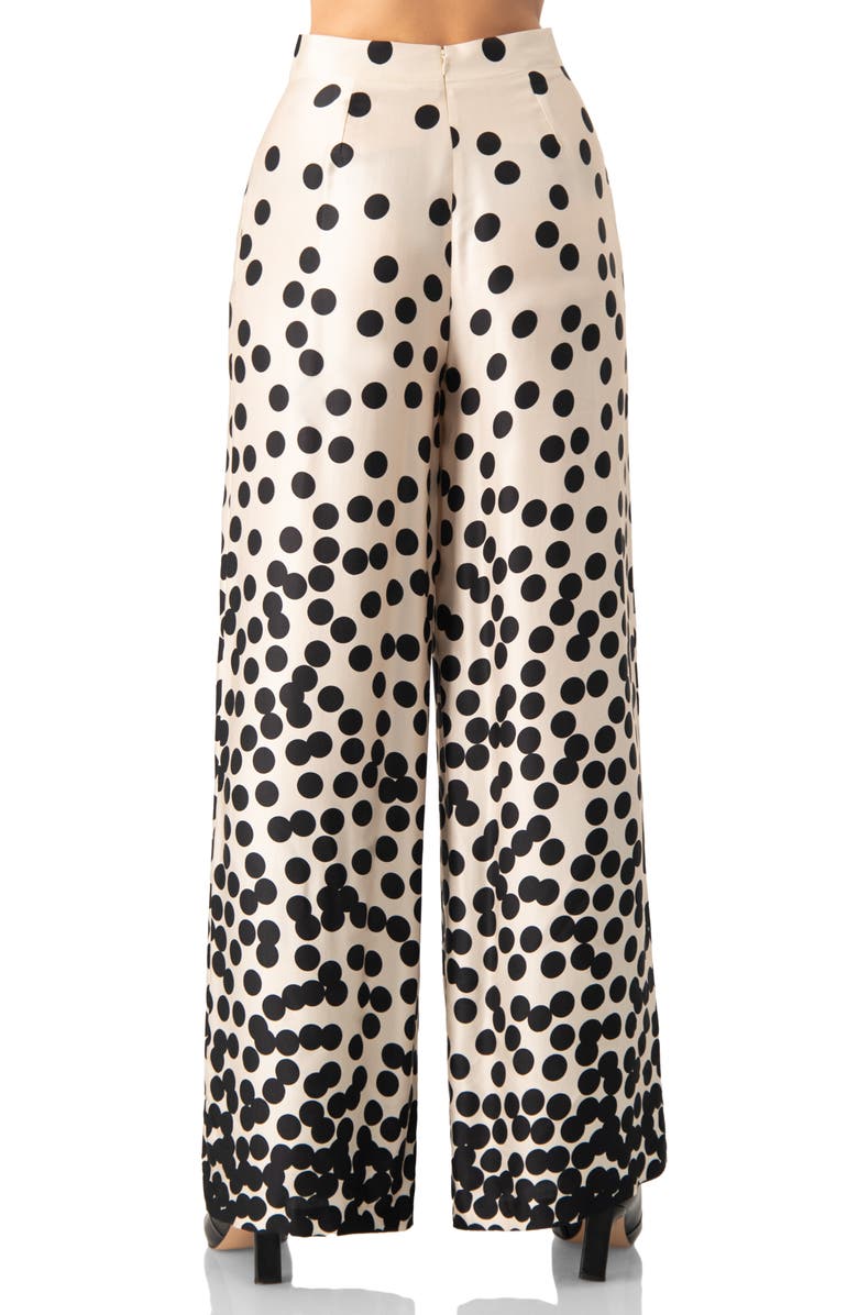 IVONNE Wide-Leg Polka Dot Palazzo Trousers, Alternate, color, Natural