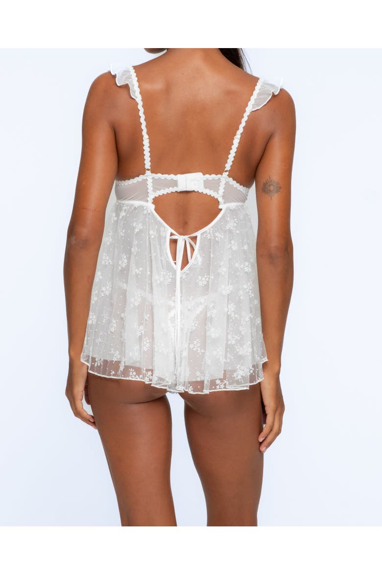 Eisha Embroidered Babydoll, Alternate, color, White