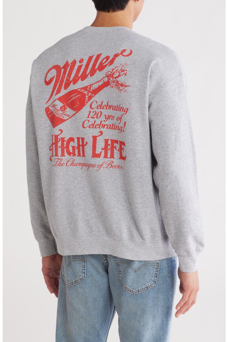 Celebrate Miller High Life Graphic Sweatshirt, Alternate, color, HEATHER GREY