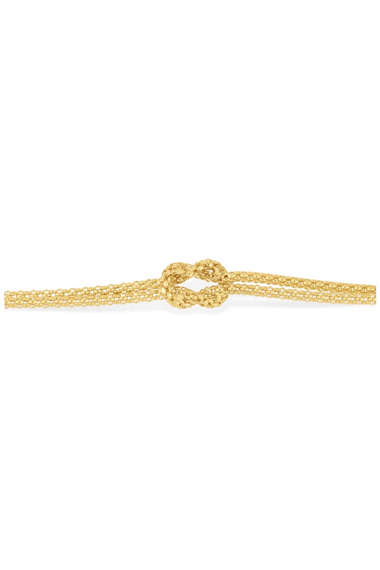 14k Gold Triple Strand Knot Chain Bracelet, Alternate, color, 14KY